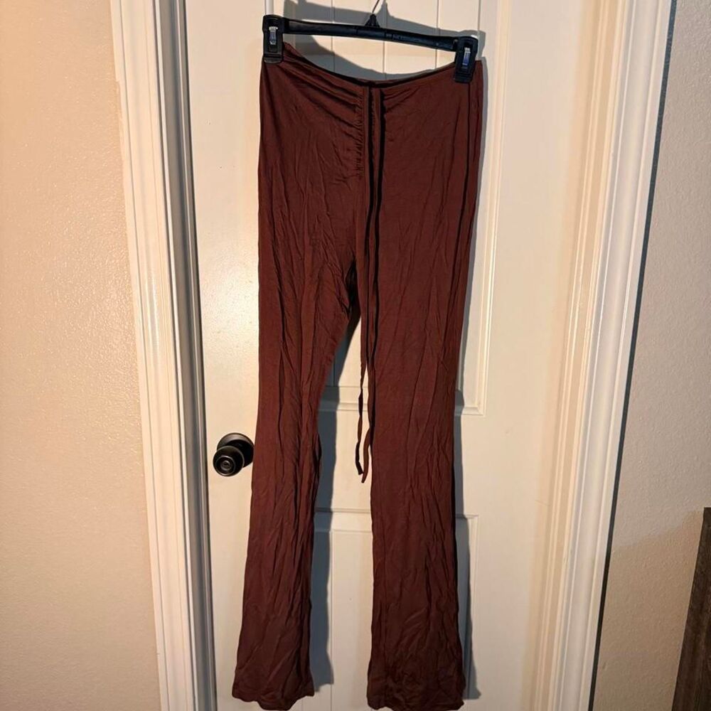 Women's Brown and Burgundy Trousers